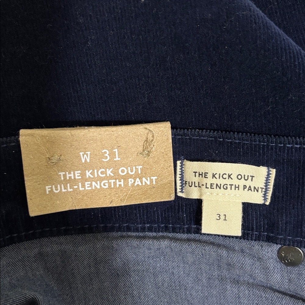 Madewell Women Corduroy Pants Straight Leg Dark Blue Kick out Sz 31 New Midrise - Picture 7 of 14